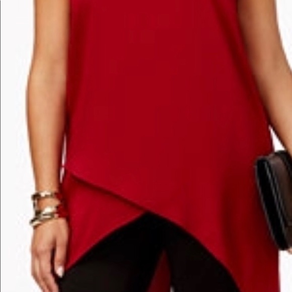 Alfani Tops - Alfani plus Size Sleeveless Crossover High-Low Top